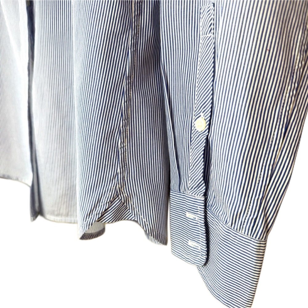 GAP | Fitted Oxford Blue Pinstripe Women’s Button Down Shirt - Picture 4 of 7